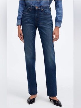 Madewell Classic Straight Jean Medium Dark Wash High Waist 25